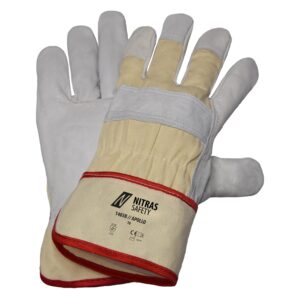 NITRAS APOLLO, Rindvolllederhandschuhe, naturfarben / grau, EN 388