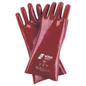 NITRAS Chemikalienschutzhandschuhe, rot, EN 388, EN ISO 374