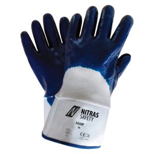 NITRAS Nitrilhandschuhe, weiß / blau, EN 388