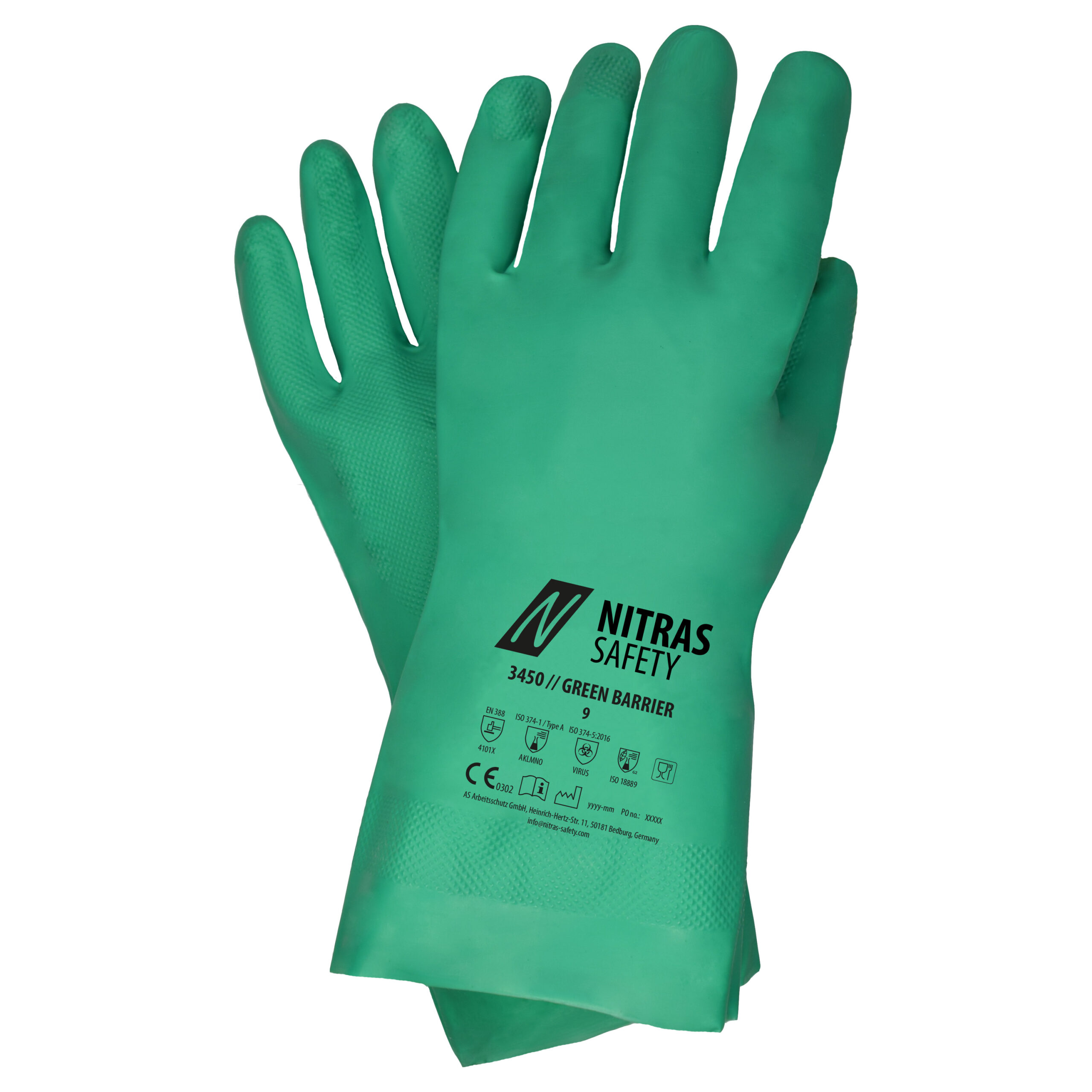 NITRAS GREEN BARRIER, Chemikalienschutzhandschuhe, grün, EN 388, EN ISO 374