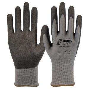 NITRAS NYLOFLEX, Montagehandschuhe, grau / schwarz, EN 388, NITRAS NOW