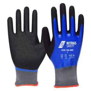 NITRAS OIL GRIP, Montagehandschuhe, blau / schwarz, EN 388