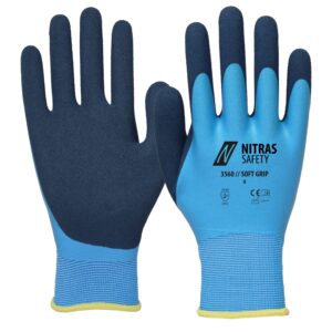 NITRAS SOFT GRIP, Montagehandschuhe, hellblau / dunkelblau, EN 388