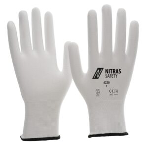 NITRAS Nylonhandschuhe, weiß, EN 388