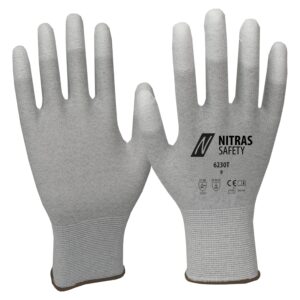 NITRAS Antistatikhandschuhe, grau / weiß, EN 388