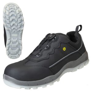 NITRAS SPORT STEP FIT, Sicherheitshalbschuhe, schwarz, EN ISO 20345, EN 61340-4-3, DGUV Regel 112-191