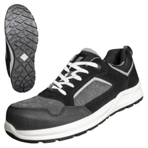 NITRAS CLASSIC STEP, S1P Sicherheitshalbschuhe, grau / schwarz, EN ISO 20345, EN 61340-4-3, DGUV Regel 112-191