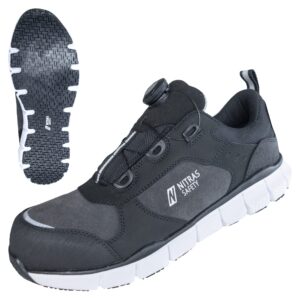 NITRAS SONIC STEP FIT, S3S FO HRO SC SR Sicherheitshalbschuhe, grau / schwarz, EN ISO 20345, EN IEC 61340-4-3, DGUV Regel 112-191