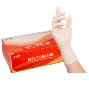 NITRAS IDEAL CARE, Latex-Einmalhandschuhe, weiß, Box à 100 Stück