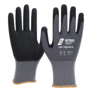 NITRAS SKIN FLEX 3D, Montagehandschuhe, grau / schwarz, EN 388, EN 407, OEKO-TEX