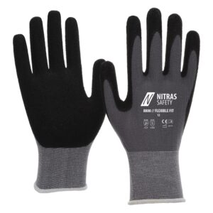 NITRAS FLEXIBLE FIT, Montagehandschuhe, grau / schwarz, EN 388, EN 407, OEKO-TEX