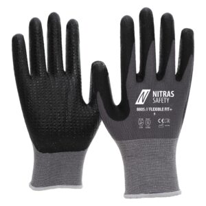 NITRAS FLEXIBLE FIT+, Montagehandschuhe, grau / schwarz, EN 388, EN 407, OEKO-TEX