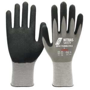 NITRAS FLEXIBLE FIT K, Montagehandschuhe, grau / schwarz, EN 388, EN 407, OEKO-TEX