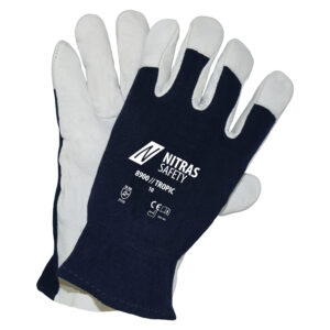 NITRAS TROPIC, Mechanikerhandschuhe, grau / dunkelblau, EN 388
