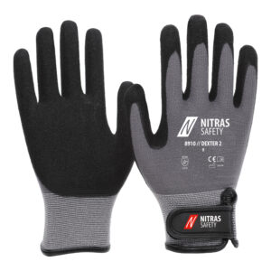 NITRAS DEXTER 2, Mechanikerhandschuhe, grau / schwarz, EN 388